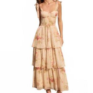 DRESS FORUM Corset Layered Maxi Dress